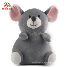 Jouet gris de peluche d&#39;animal gris peluche de Noël mignon gros jouet de souris de peluche gris avec de grands yeux